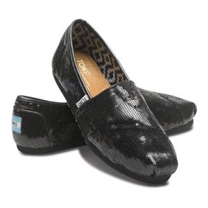 TOMS BLACK SEQUIN SHOES